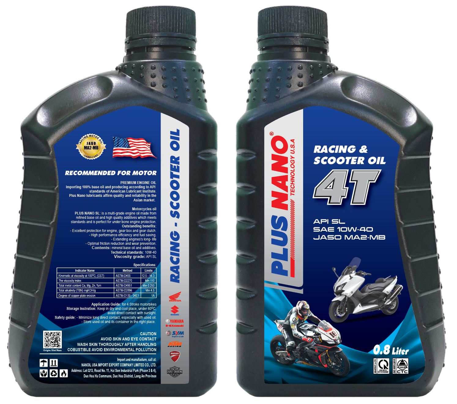 PLUS NANO 4T SL  RACING & SCOOTER  10W-40 0.8L